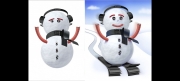 before after snowman